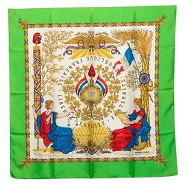 Hermès Lenço Hermes Carre 90 comemorando a Revolução Francesa Verde