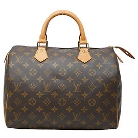 Louis Vuitton Monogram Speedy 30 Handbag Brown Other Monogram