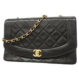 Chanel Diana Chain Shoulder Bag Black