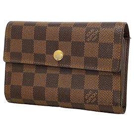 Louis Vuitton Tri-fold Wallet Damier Portefeuille Alexandra N63067 Ebene Damier ebene