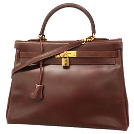 Hermès Sac à main Hermes Kelly 35 en Noisette Noisette