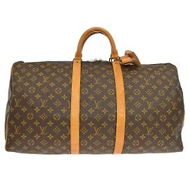 Louis Vuitton Keepall Monogram Canvas 55 Castaño