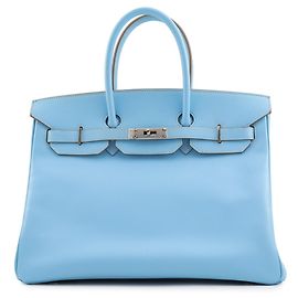 Hermès Hermes Birkin 35 Candy Celeste Handtasche Hellblau