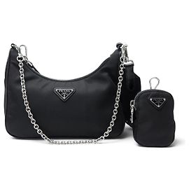 NOVA BOLSA DE MÃO PRADA RE-EDITION 2005 1BH204 NYLON PRETO BOLSA DE OMBRO Preto