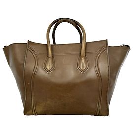 Céline Celine Luggage Phantom Tote Bag aus braunem Leder Braun Rot