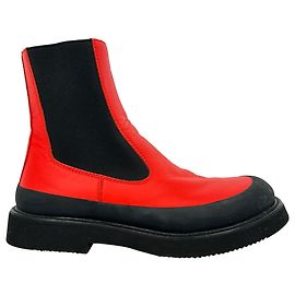 Céline Botas Chelsea Celine em couro vermelho Vermelho