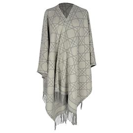 Poncho Dior D-Cannage em cashmere cinza Cinza