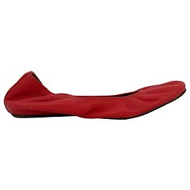 Sapatilhas Lanvin em couro vermelho Vermelho Bordeaux