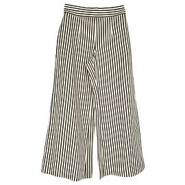 Pantaloni a gamba larga in twill a righe Carolina Herrera in viscosa bianca Bianco