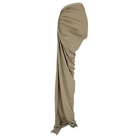 Falda asimétrica drapeada con abertura Rick Owens DRKSHDW en algodón caqui Verde Caqui