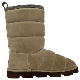 Brunello Cucinelli Puffy Boots aus braunem Wildleder Braun Rot