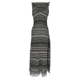 Loewe Lurex Strickkleid Maxi-Kleid aus multicolore Baumwolle Mehrfarben