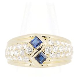 Autre Marque Anel Queen Safira e Diamante Au750 Dourado