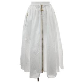 Gonna lunga in popeline Miu Miu Bianco