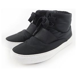 Sapatilhas de cano alto em tecido CHANEL COCO Mark Preto