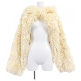 Miu Miu Shearling-Jacke Gelb