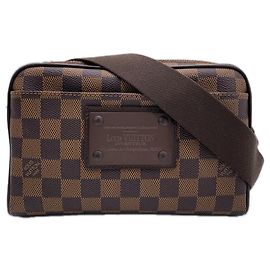 Bolsa de cintura Louis Vuitton Damier Brooklyn N41101 Marrom Bege