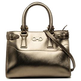 Borsa Salvatore Ferragamo Gancini Batik D'oro