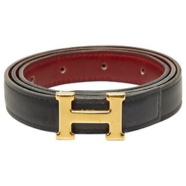 Hermès Cinturón Hermes Constance H-Belt Negro Roja