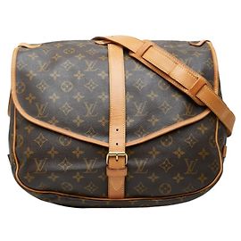 Borsa a tracolla Louis Vuitton Monogram Saumur 35 Marrone