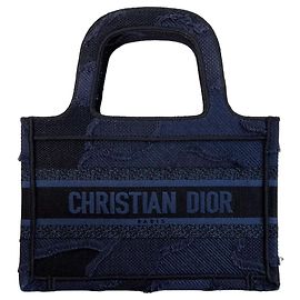 Christian Dior  mala Dior modelo « Mini Book Tote » em tela camuflada azul marinho Azul marinho