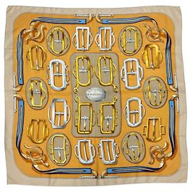 Hermès Foulard Hermes Carre 90 Marrone Multicolore