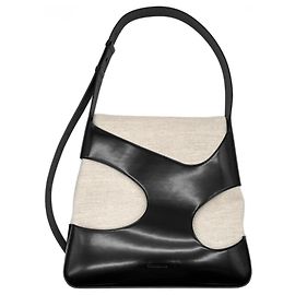 Bolsa de Ombro Cutout Salvatore Ferragamo Preto Bege