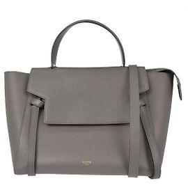Céline Cinturón Celine de piel texturizada Mini Castaño