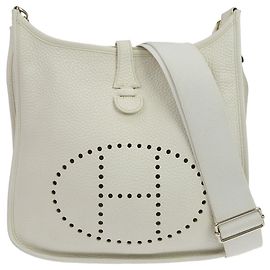 Hermès Bolsa Hermes Evelyne Gen III Clemence PM Branco