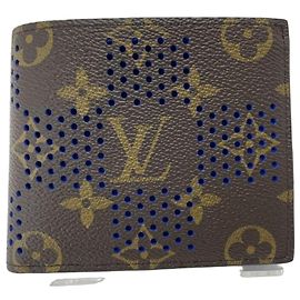 Louis Vuitton Portefeuille Marco Bi-fold Wallet Marrone Blu