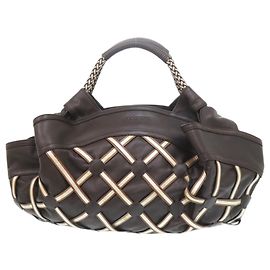 Loewe Nappa Aire Intrecciato Leather Handbag Brown