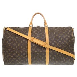 mala Louis Vuitton Keepall Bandoulière 60 Monogram Marrom Monograma