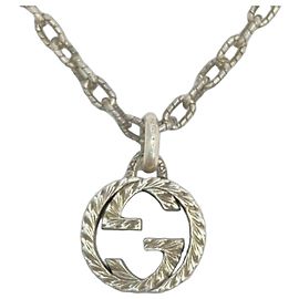 Collana a catena Arabesque Interlocking G punzonata 925 GUCCI Argento