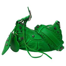 Balenciaga Le Cagole Giant Studs Leather XS Grün