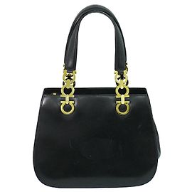 Salvatore Ferragamo Gancini Top Handle Leather Schwarz