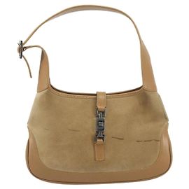 Gucci Web Jackie O Hobo Suede Medium Beige