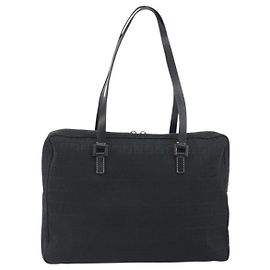 Fendi Sac à épaule Zucchino Canvas Medium Noir
