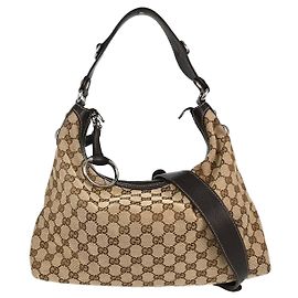Gucci Horsebit Hobo GG Canvas Mini Bege
