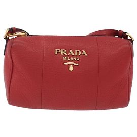 Prada Barrel Vitello Phenix Mini Rouge