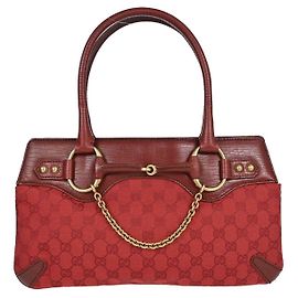 Gucci Horsebit Bracket GG Canvas Medium Roja