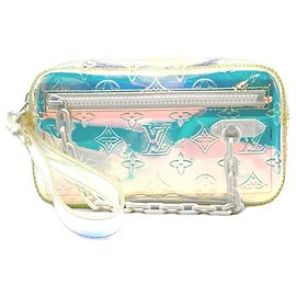 Louis Vuitton Monogram Prism Pochette Volga Clutch Tasche Aus weiß