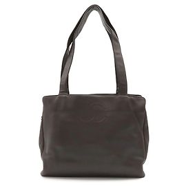 Bolso Tote Chanel Coco Mark Marrón oscuro