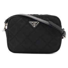 Prada Tessuto Impunto Triangle Schultertasche Schwarz