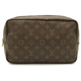 Louis Vuitton Monogram Trousse Toilette 28 Clutch Bag Marrom
