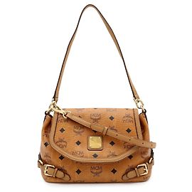 MCM Visetos Glam Schultertasche Braun