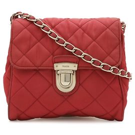 PRADA Impuntu Chain Shoulder Bag/Pochette Pink