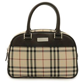 Sac à main Burberry Nova Check Marron Beige Bordeaux