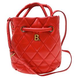 Balenciaga Touch B. Bucket Quilted Leather Small Roja