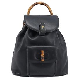Gucci Vintage Bamboo Leather Mini Nero