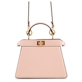 Bolsa de mão em couro Fendi Peekaboo ISeeU Petite Rosa